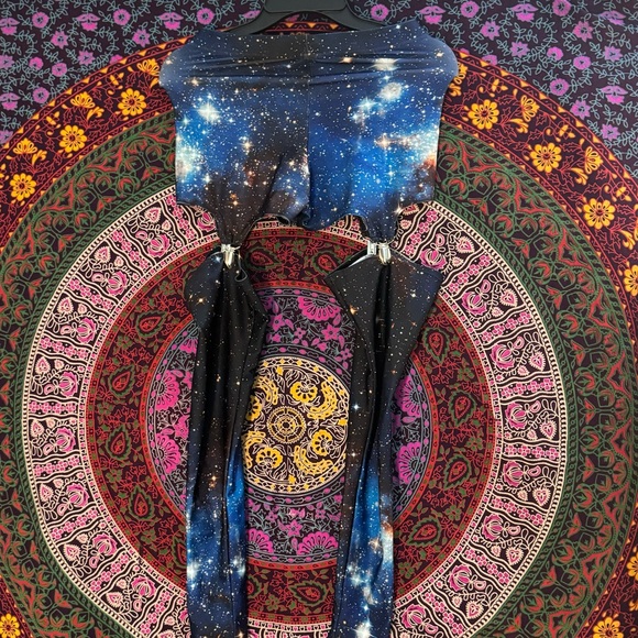 Galaxy Blue Suspender Leggings- Size Medium BlackMilk Clothing - Picture 5 of 9